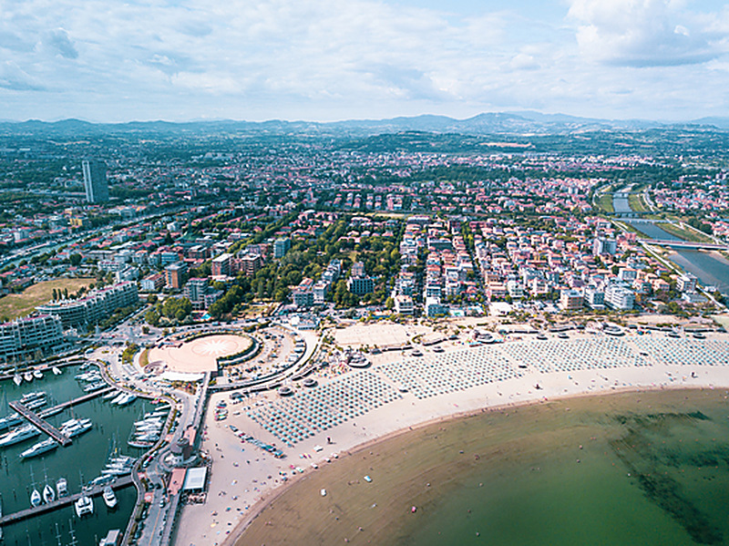 Vista aerea di San Giuliano Mare a Rimini
